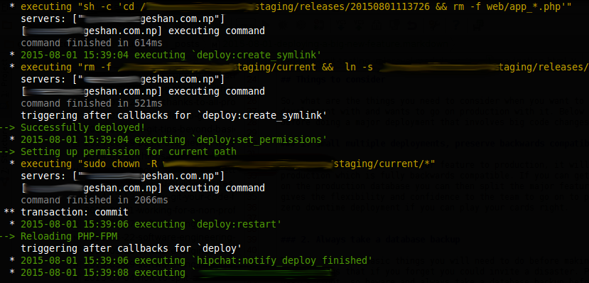 Deployment success with Capistrano Deployment success with Capistrano