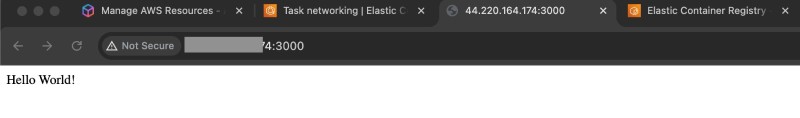 ECS Service and task accessible using the IP on a browser tab