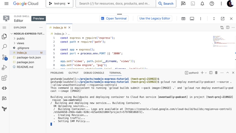 Start deploying the code to Google Cloud Run from source which used Buildpacks Start deploying the code to Google Cloud Run from source which used Buildpacks