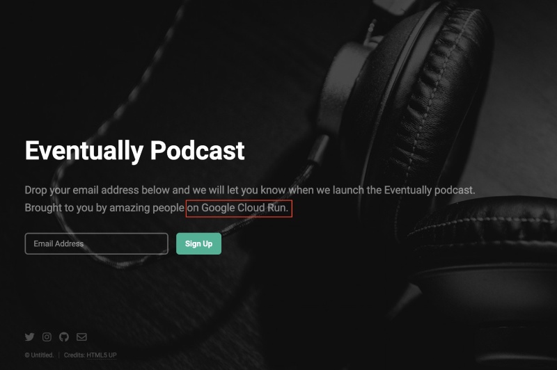 The eventually podcast app is running successfully on Google Cloud Run The eventually podcast app is running successfully on Google Cloud Run