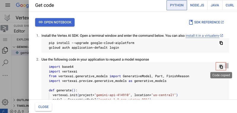 Get Python code for e-commerce description generator