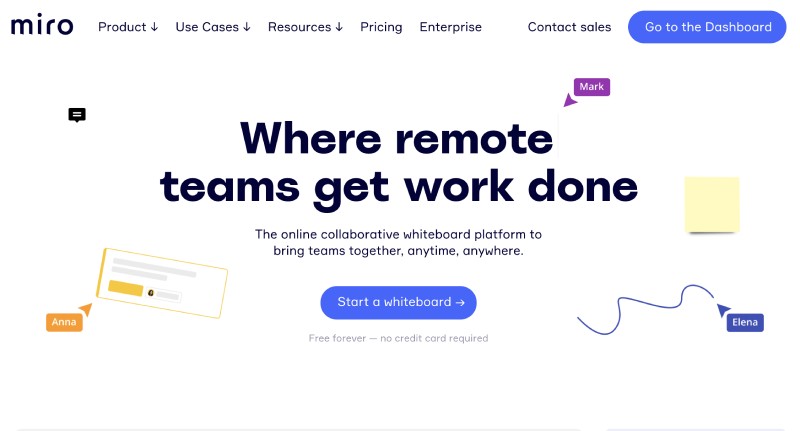 Work collaboratively for a distributed team in a visual form with Miro Miro website