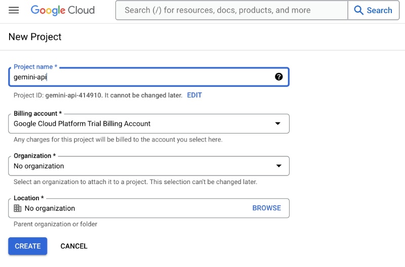 Create a new GCP project Create a new GCP project