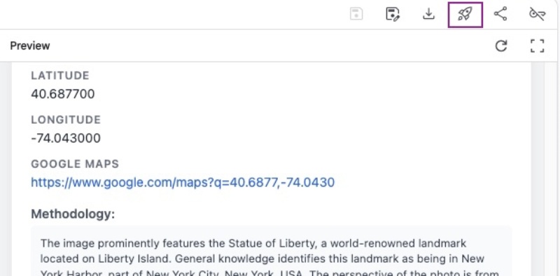 Click deployment icon on top of the Preview section in Google AI Studio Build page Click deployment icon on top of the Preview section in Google AI Studio Build page