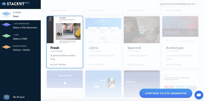 Choose Fresh as your website theme Choose Fresh as your website theme