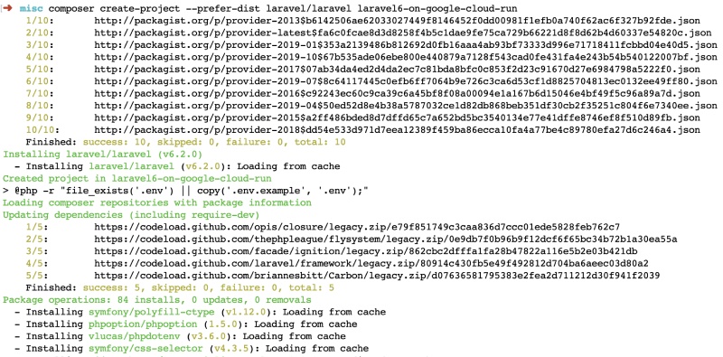 Installing Laravel with composer