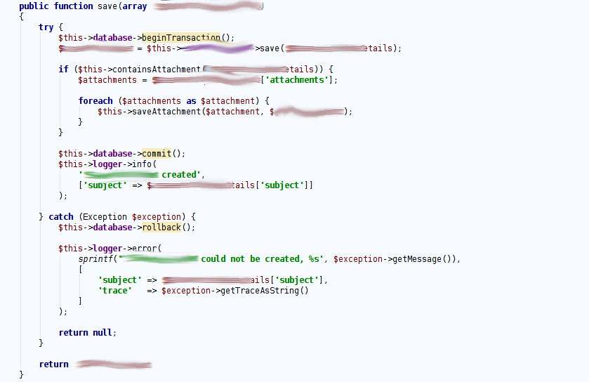 Code for logging success or failure Code for logging success or failure