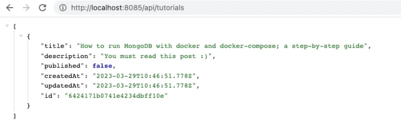 MongoDB and Node.js app - browser outupt to list tutorials MongoDB and Node.js app - browser outupt to list tutorials