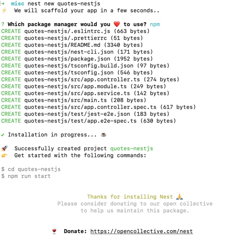 Nest.js scaffolding done Nest.js scaffolding done