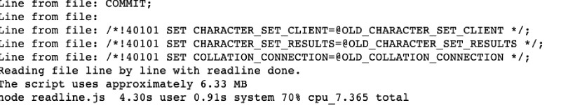Read file line by line with Node.js using readline native module Read file line by line with Node.js using readline native module