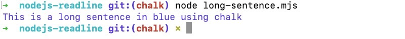 Blue text with NPM chalk multiple parameters Blue text with NPM chalk multiple parameters