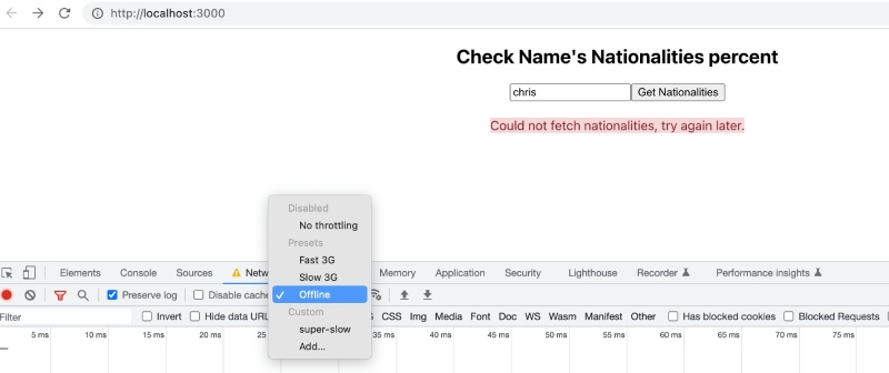 Name to nationalities guessing App in error mode Name to nationalities guessing App in error mode