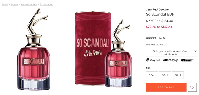 Example of pricing for a product dependent on the sizes Example of pricing for a product dependent on the sizes