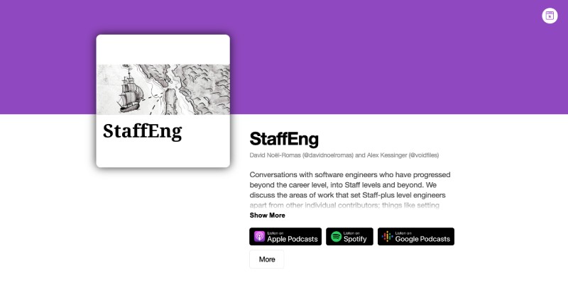 Staff Eng podcast features inteview with staff plus engineers Staff Eng podcast features inteview with staff plus engineers