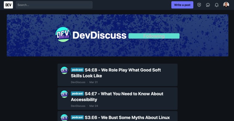 Dev Discuss podcasts includes both technical and non-technical content Dev Discuss podcasts includes both technical and non-technical content