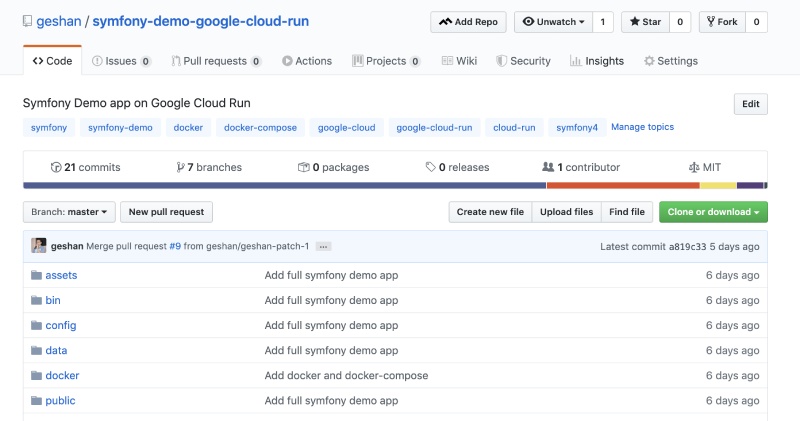 Github repo with Symfony demo app dockerized and ready for Google Cloud Run Github repo with Symfony demo app dockerized and ready for Google Cloud Run