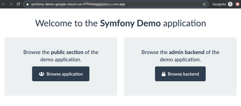Symfony running on Google Cloud Run Symfony running on Google Cloud Run