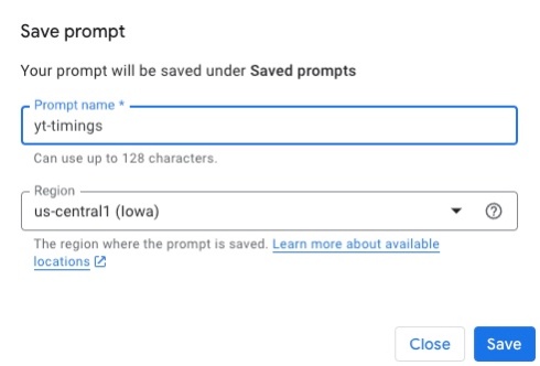 Save prompt on Vertex AI to reuse later Save prompt on Vertex AI to reuse later